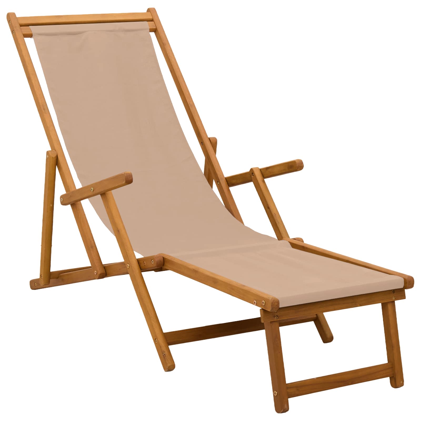 Opvouwbare zonnebed 3 Positie Massief Eucalyptus Hout Taupe