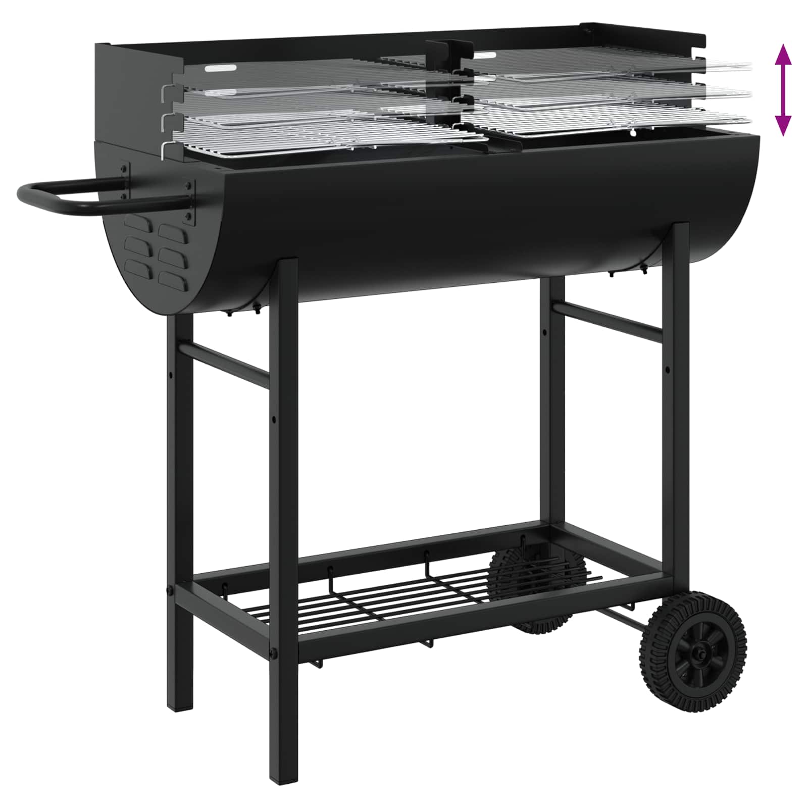Houtskoolgrill 96,5 x 42,5 x 88,5 cm Zwart