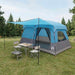 Gezinstent met dak Blauw 320 x 210 x 180 cm Polyester