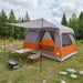 Gezinstent met dak Grijs en Oranje 320 x 210 x 180 cm Polyester