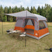 Gezinstent met dak Grijs en Oranje 380 x 260 x 190 cm Polyester