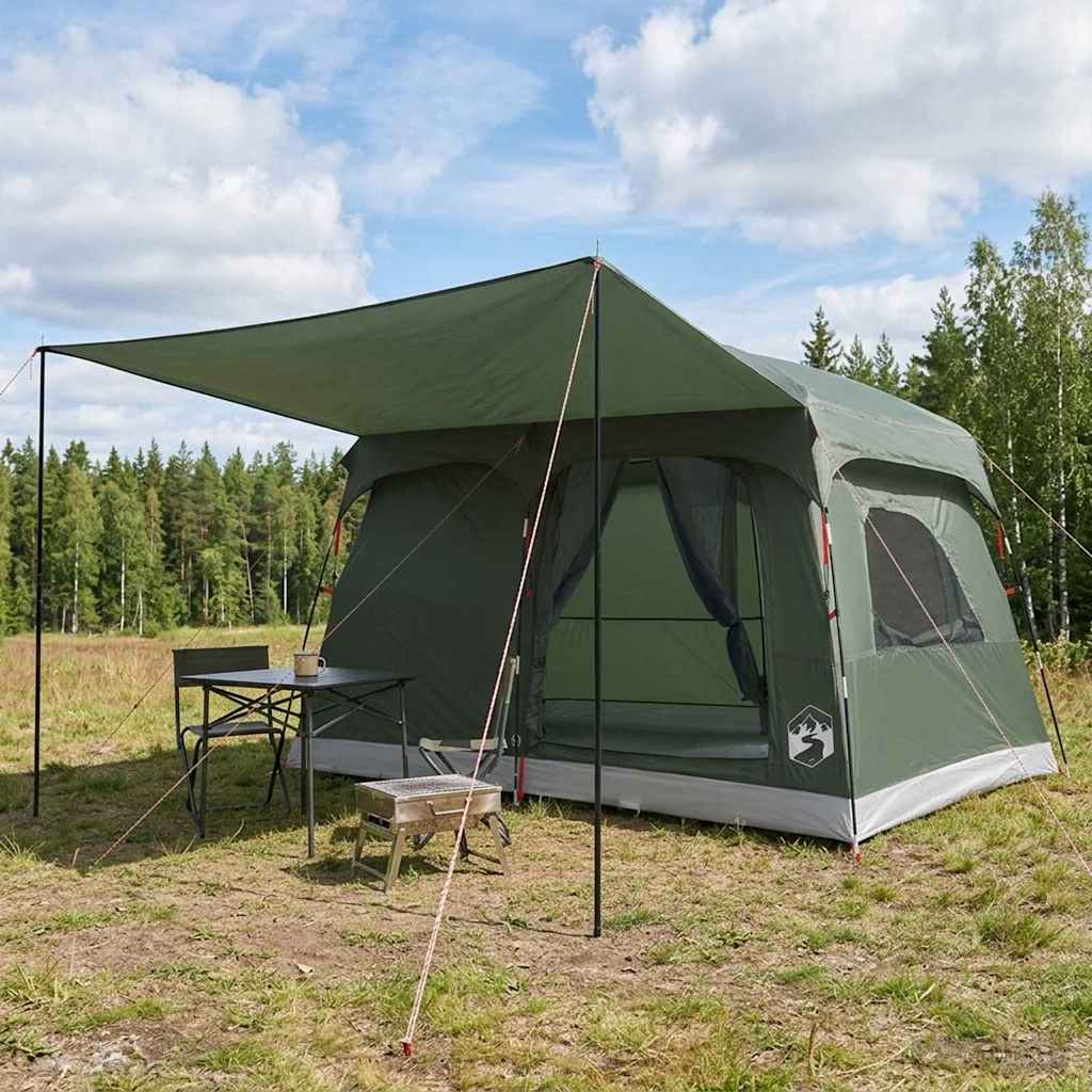 Gezinstent met dak Legergroen 380 x 260 x 190 cm Polyester