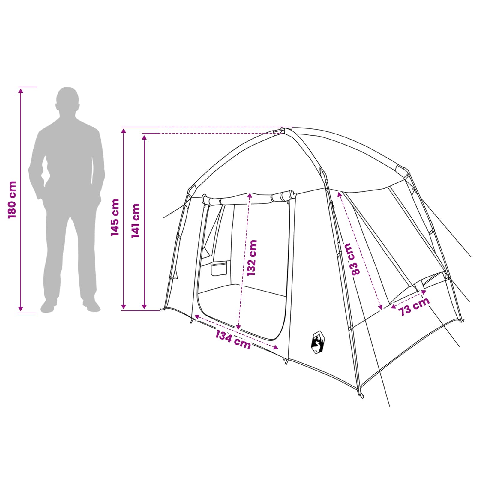 Huisje Tent met dak Wit Blackout 210 x 210 x 138 cm Polyester