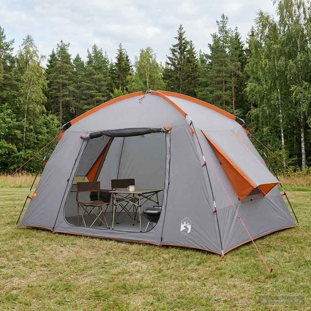 Huisje Tent Grijs en Oranje 300 x 210 x 156 cm Polyester