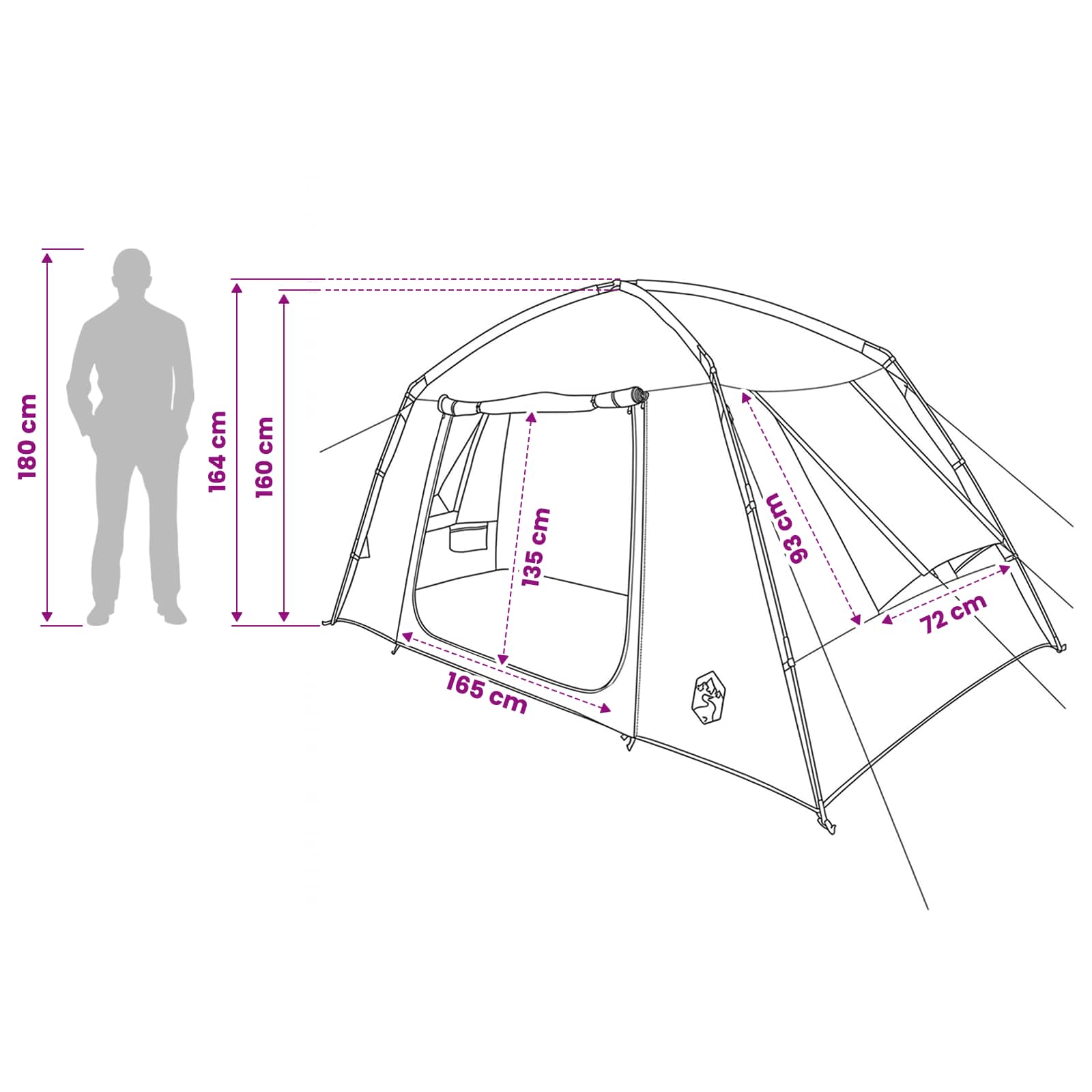 Huisje Tent met dak Legergroen 300 x 210 x 156 cm Polyester