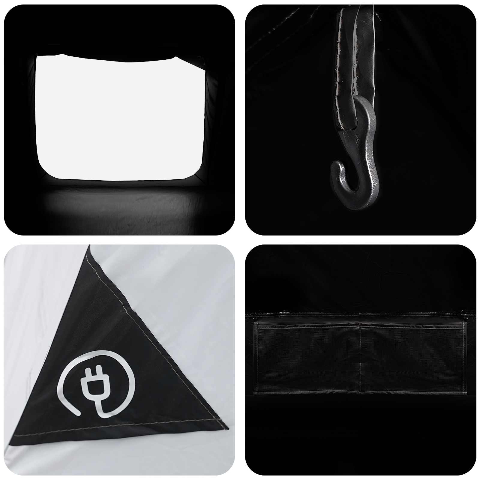 Huisje Tent met dak Wit Blackout 400 x 210 x 180 cm Polyester
