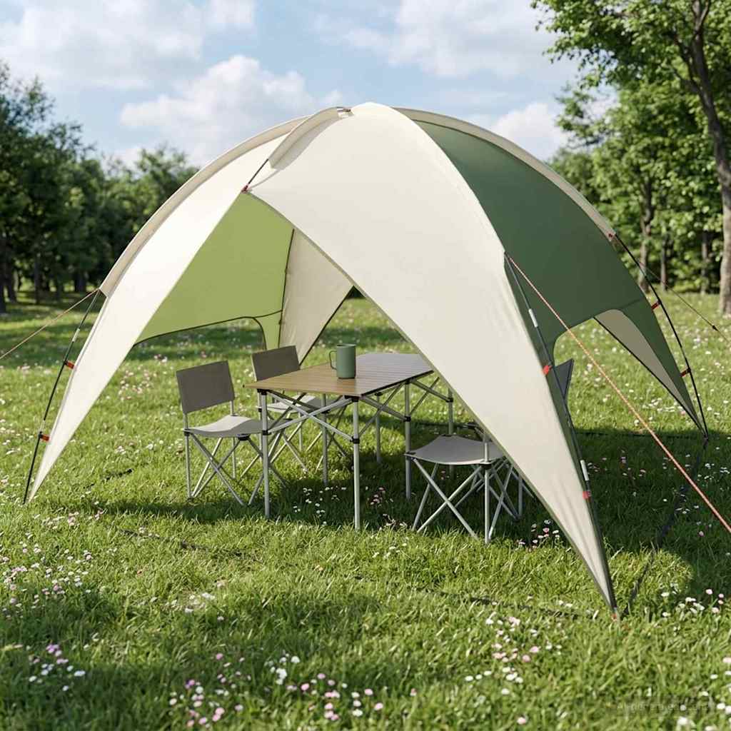 Camping Tent met Regenhoes Waterdicht Groen 245 x 245 x 149 cm