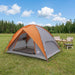 Camping Tent met Regenhoes Waterdicht Koepel Grijs en Oranje
