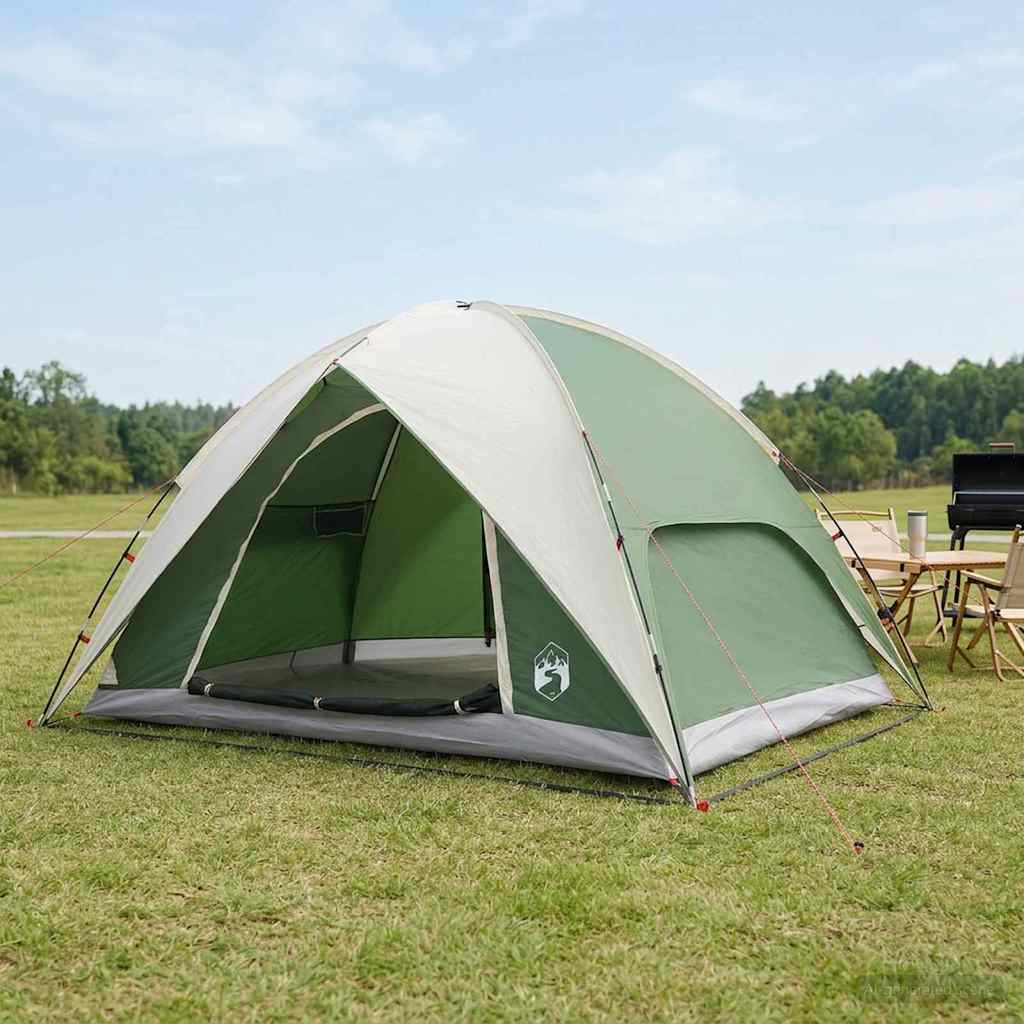 Camping Tent met Regenhoes Waterdicht Groen 360 x 245 x 185 cm