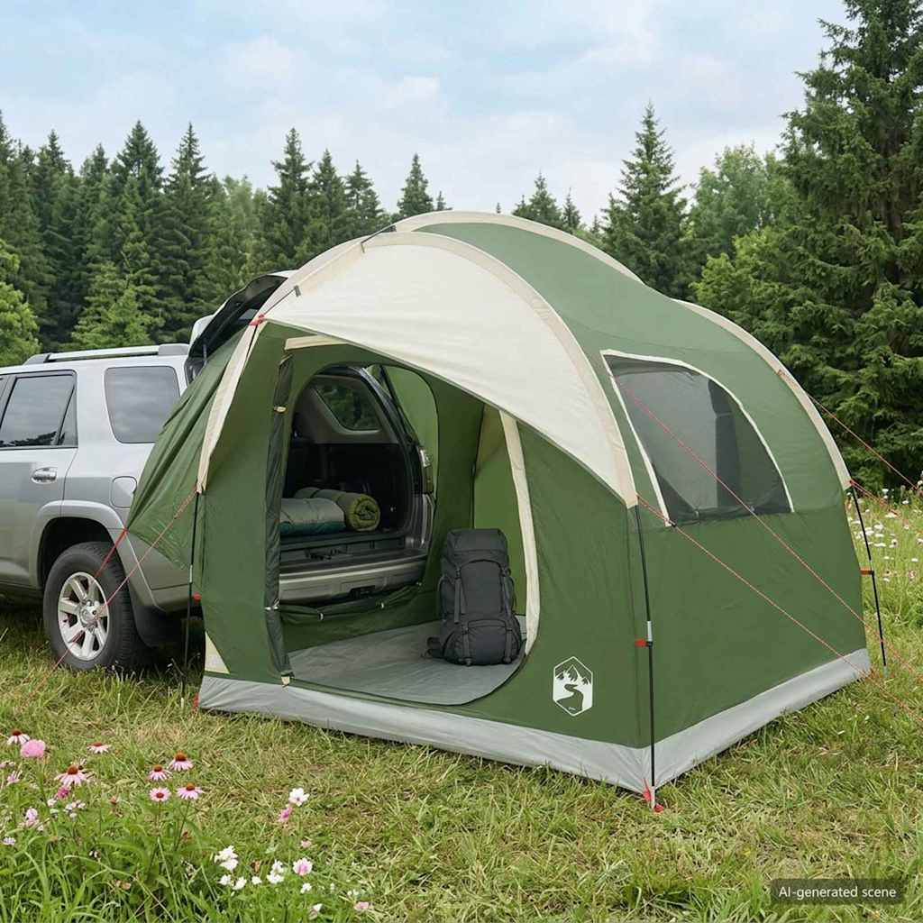 Autotent met dak Groen 239 x 210 x 210 cm Polyester en staal