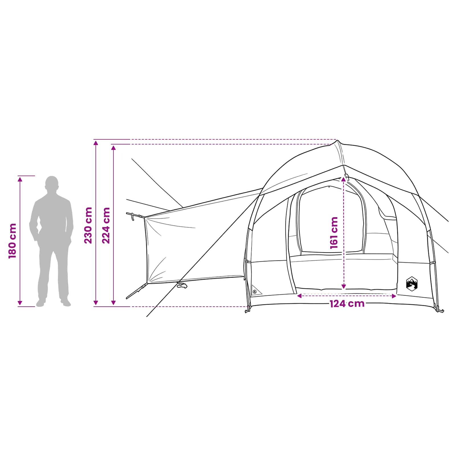 Tailgate Tent met Regenfly Waterdicht Grijs en Oranje