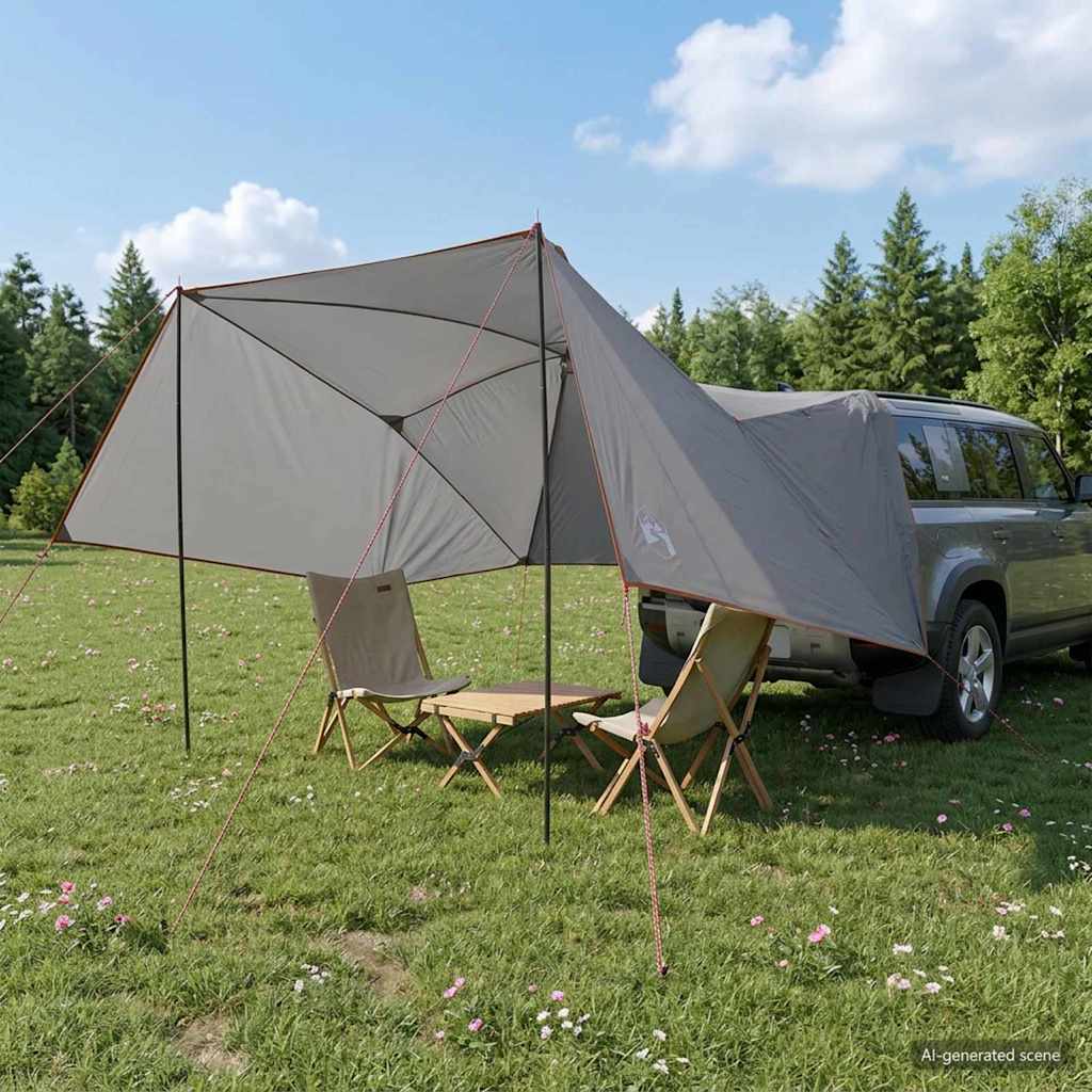 Autotent Grijs en Oranje 308 x 215 x 220 cm Polyester en staal