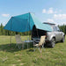 Autotent met dak Blauw 350 x 250 cm Polyester en staal