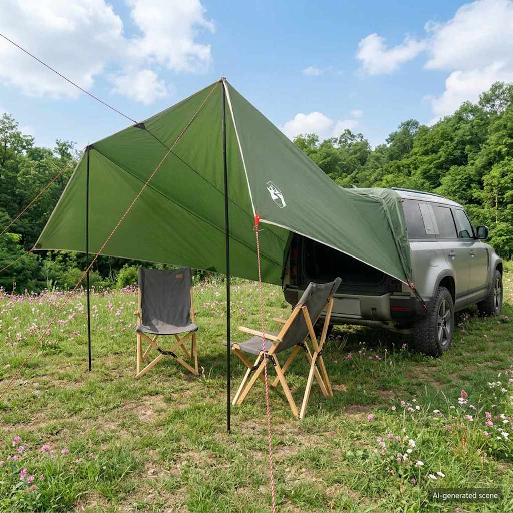 Voertuig luifel Groen 518 x 580 x 215 cm Polyester en staal