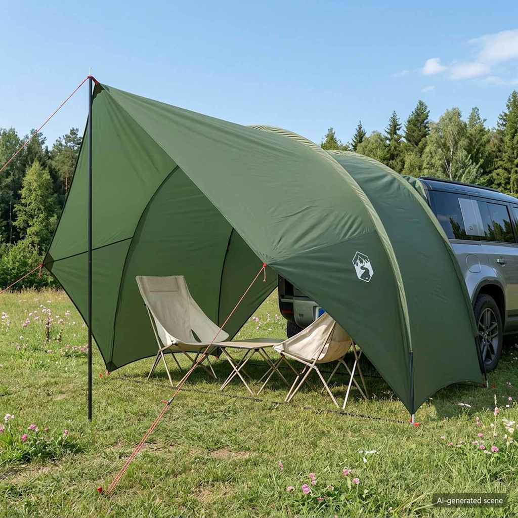 Tailgate Luifel Waterdicht Legergroen 405 x 280 x 220 cm