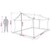 Campingzeil met gaaswanden Groen 340 x 260 x 220 cm