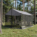 Campingzeil met gaaswanden Grijs en Oranje 340 x 260 x 220 cm
