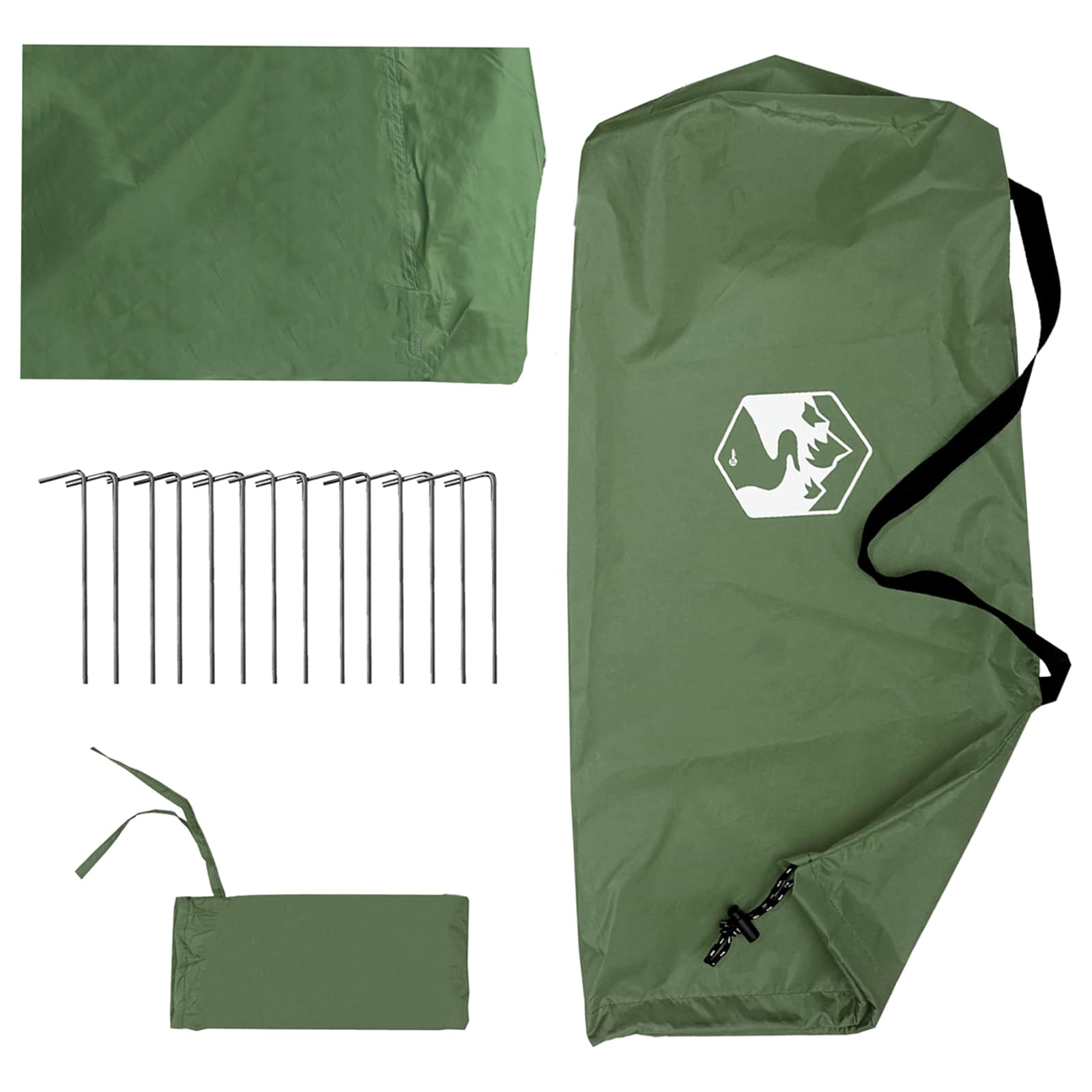 Campingzeil met gaaswanden Groen 270 x 210 x 210 cm