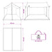 Campingzeil met gaaswanden Groen 270 x 210 x 210 cm