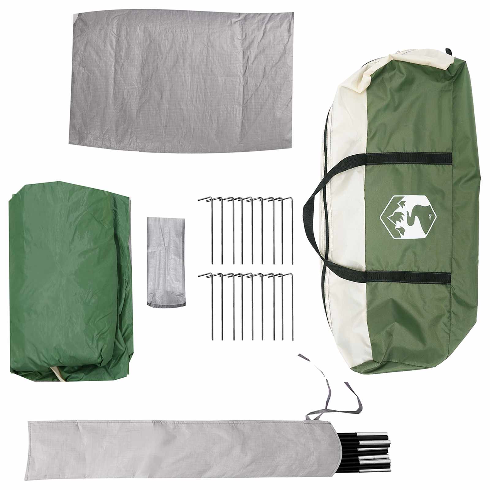 Huisje Tent met dak Groen 12-Persoons Polyester en staal