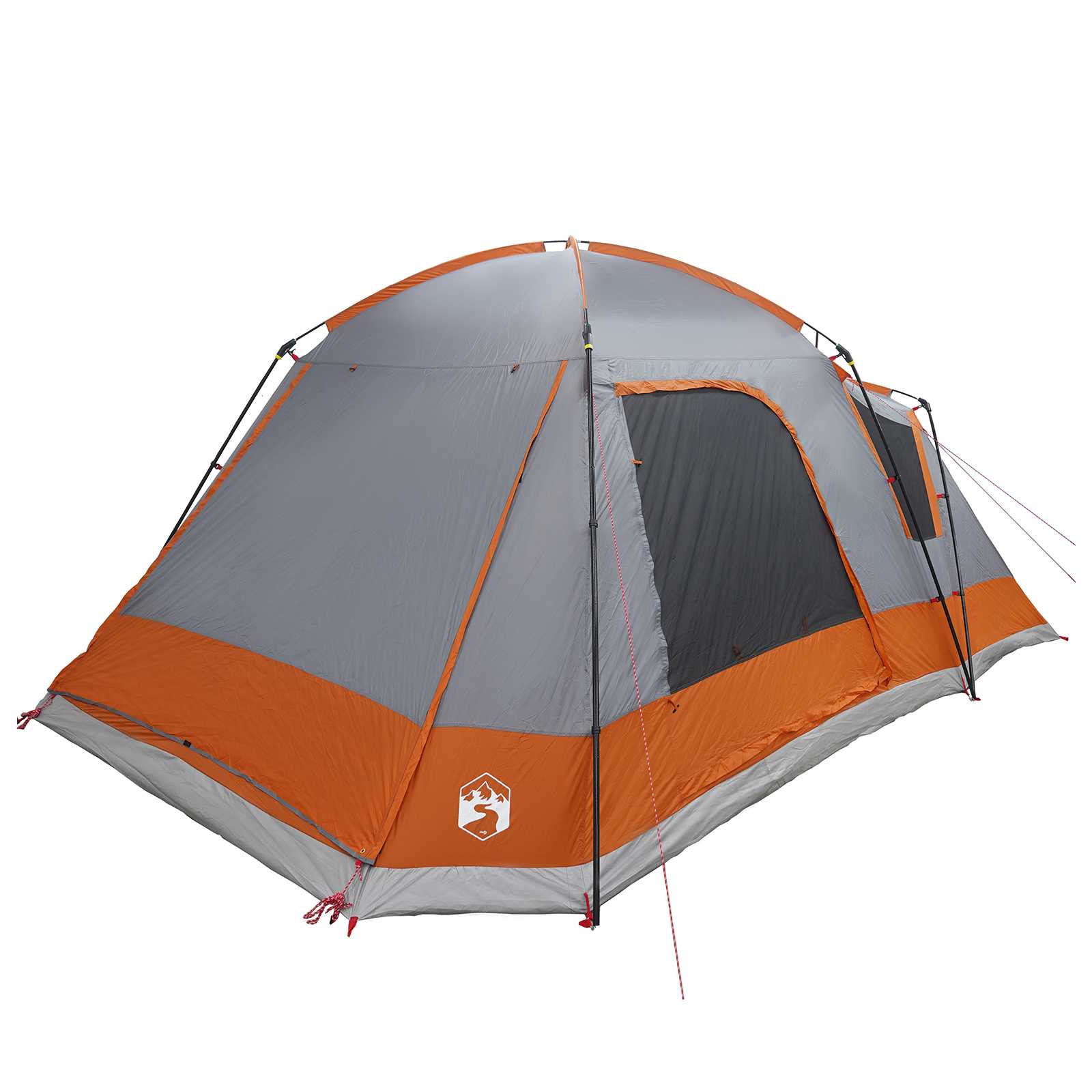 Huisje Tent Grijs en Oranje 12-Persoons Polyester en staal