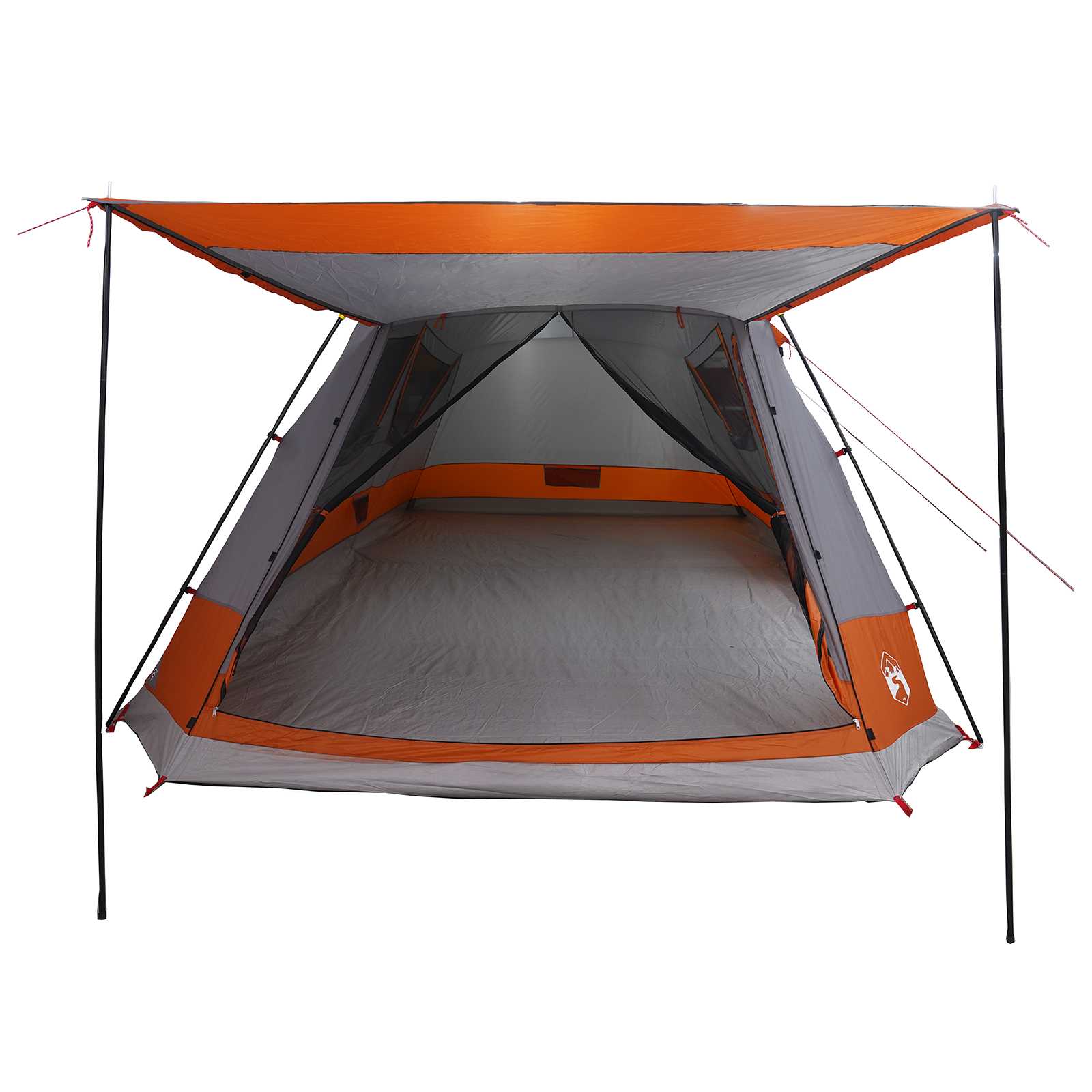 Huisje Tent Grijs en Oranje 12-Persoons Polyester en staal