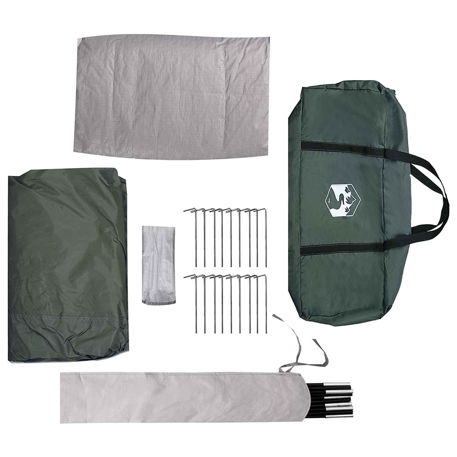 Huisje Tent met dak Leger groen 12-Persoons Polyester en staal