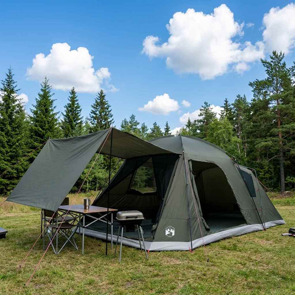Huisje Tent met dak Leger groen 12-Persoons Polyester en staal