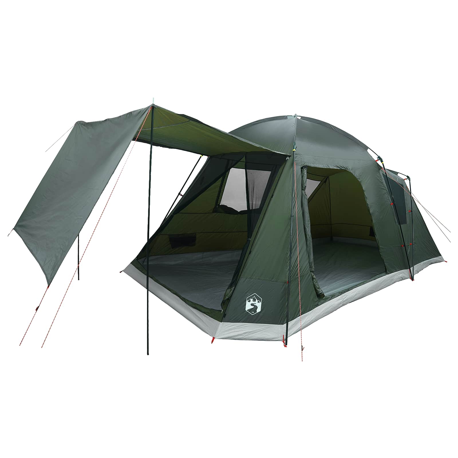 Huisje Tent met dak Leger groen 8-persoons Polyester en staal