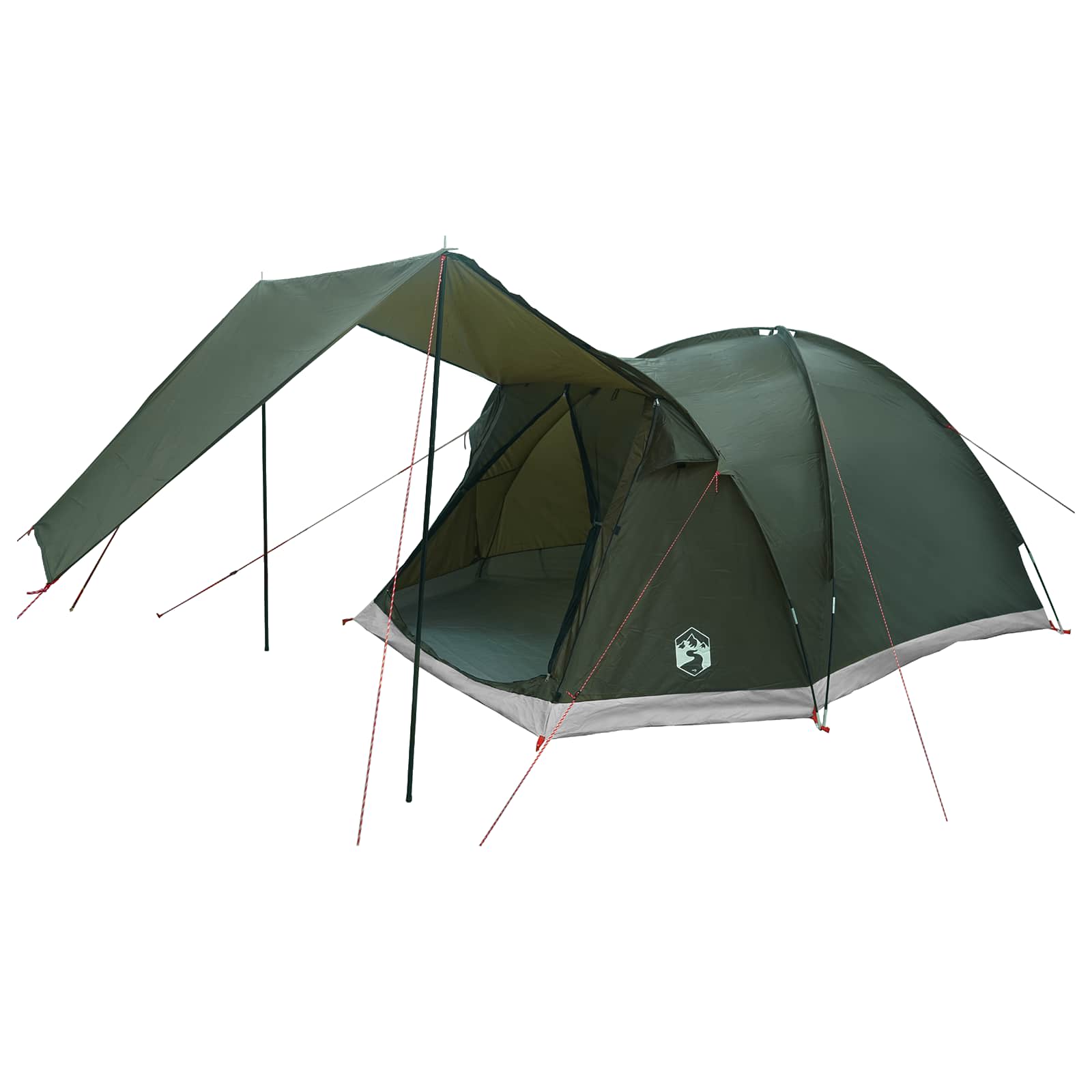 Huisje Tent met dak Leger groen 4-persoons Polyester en staal