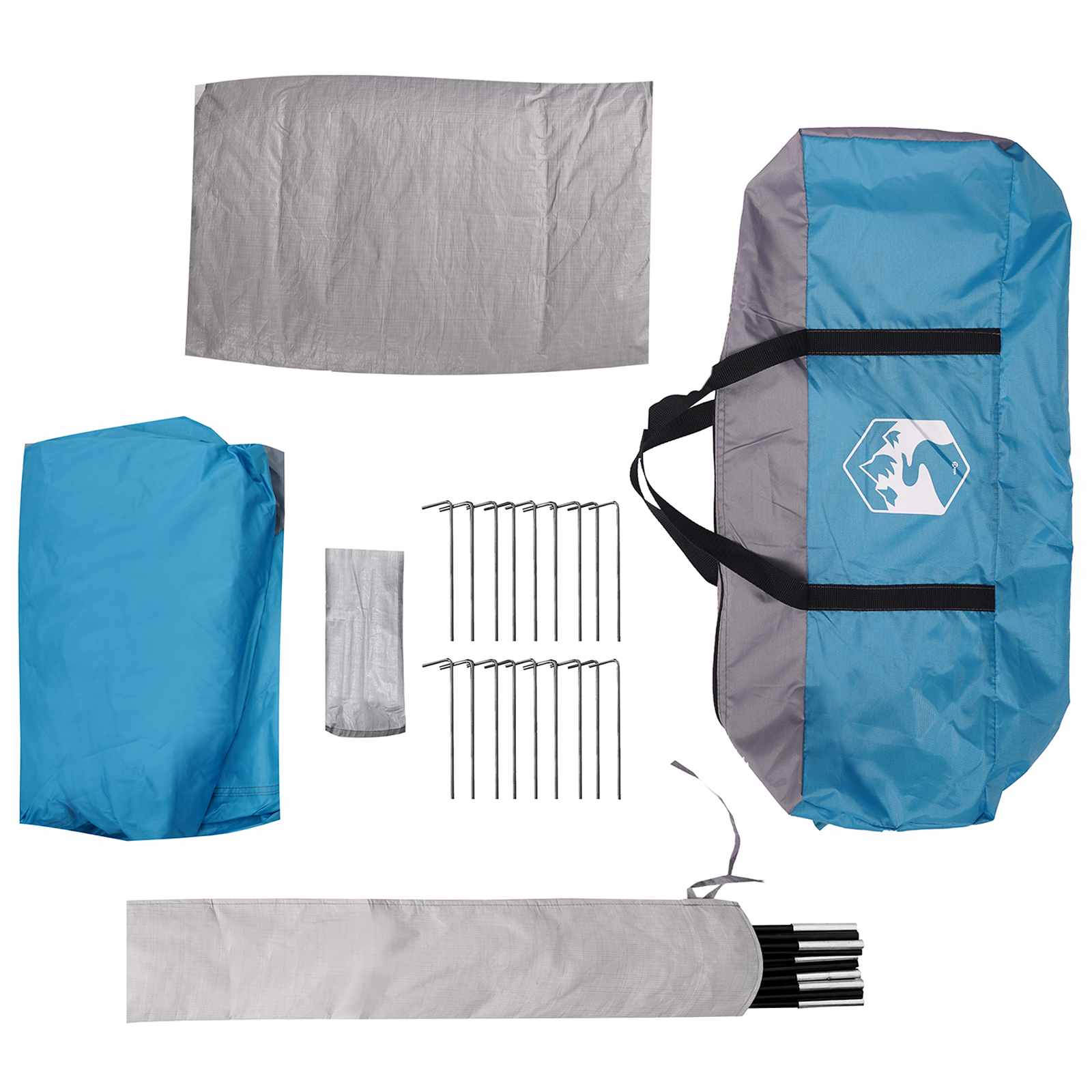 Huisje Tent met dak Blauw 8-persoons Polyester en staal
