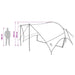 Camping Tarp Waterbestendig Grijs en Oranje 550 x 400 x 230 cm