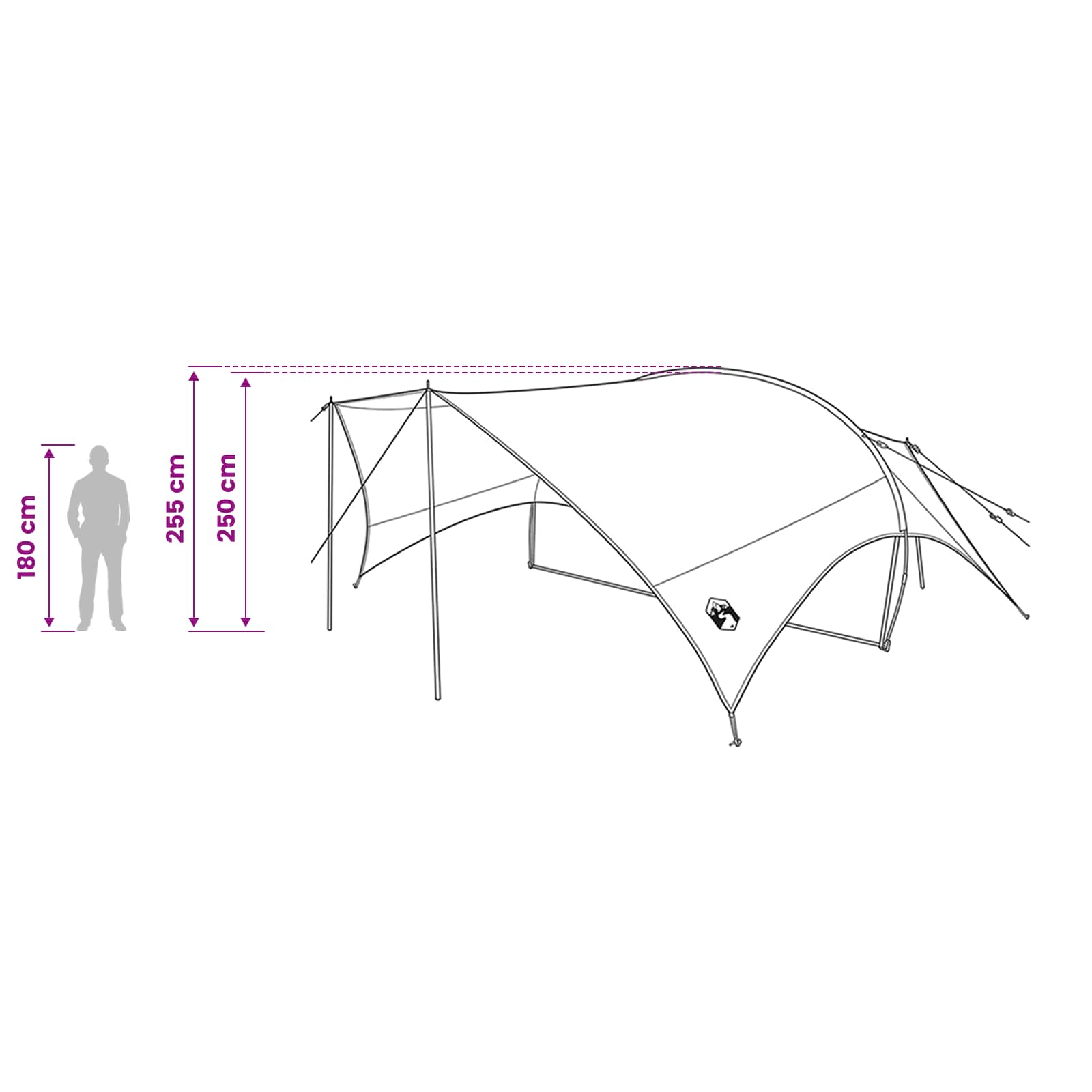 Camping Tarp Waterbestendig Blauw 695 x 580 x 200 cm