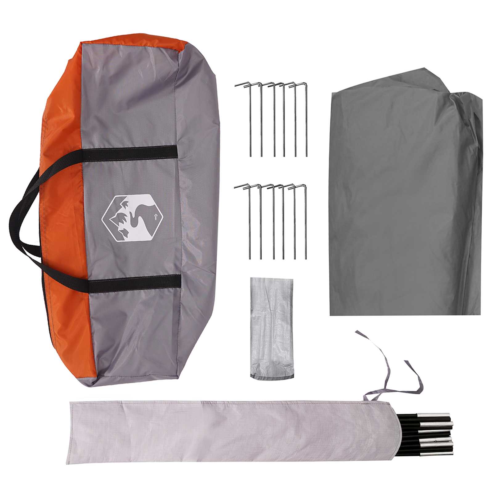 Camping Tarp Waterbestendig Grijs en Oranje 695 x 580 x 200 cm