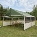 Gezinstent met dak Groen 450 x 400 x 265 cm Polyester en staal