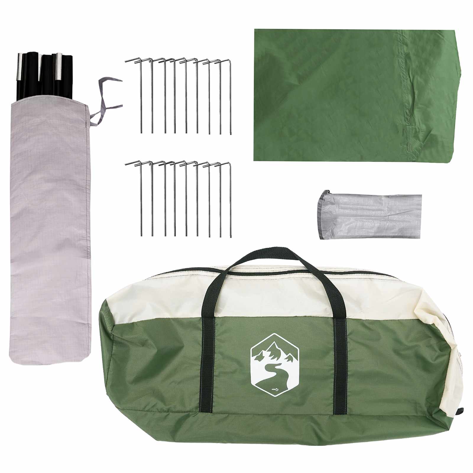 Gezinstent met dak Groen 600 x 400 x 268 cm Polyester en staal