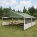 Gezinstent met dak Groen 600 x 400 x 268 cm Polyester en staal