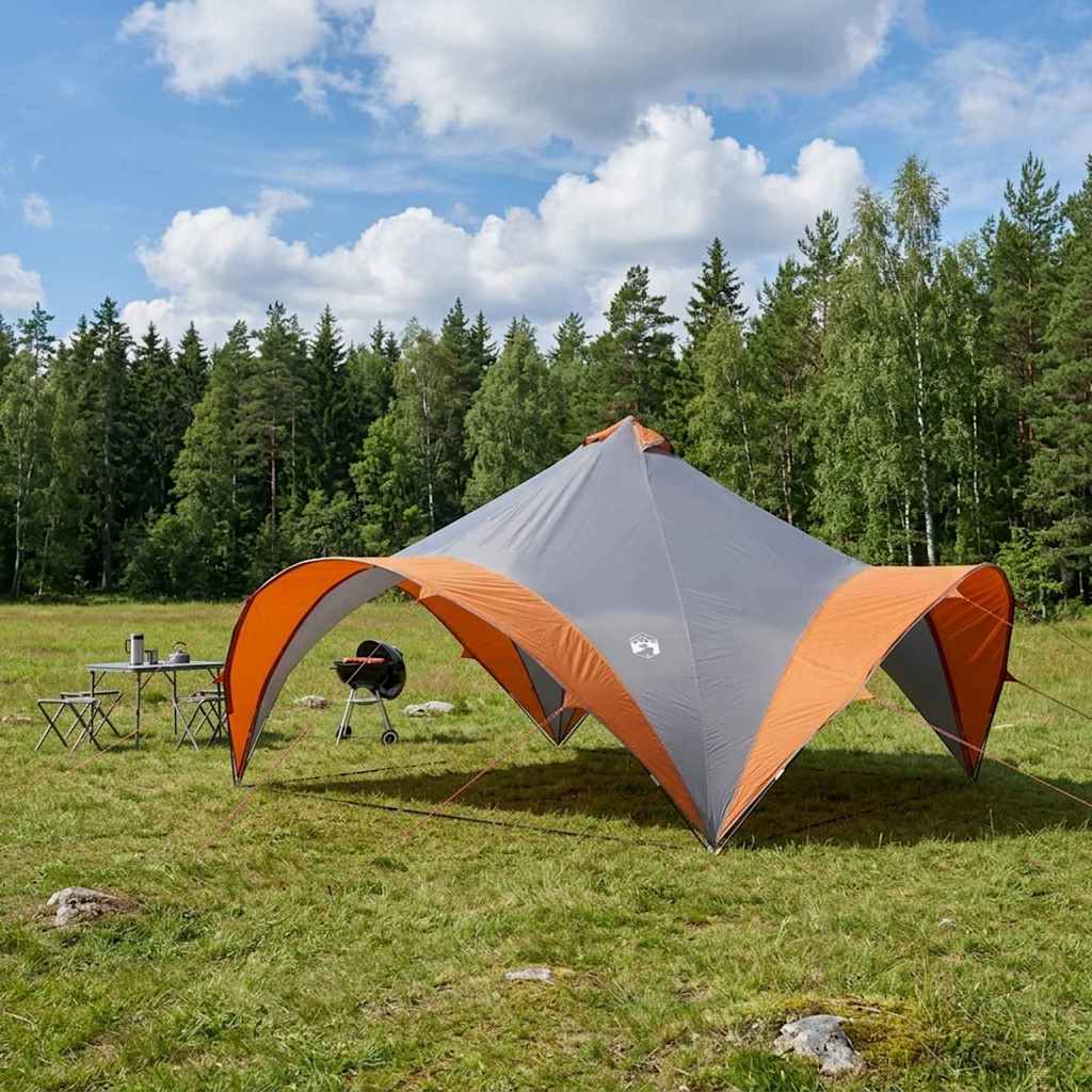 Partytent Grijs en Oranje 500 x 500 x 350 cm Polyester en staal