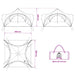Partytent Leger groen 600 x 600 x 400 cm Polyester en staal