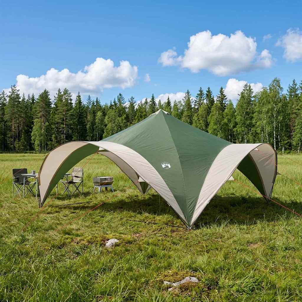 Partytent met dak Groen 400 x 400 x 320 cm Polyester en staal