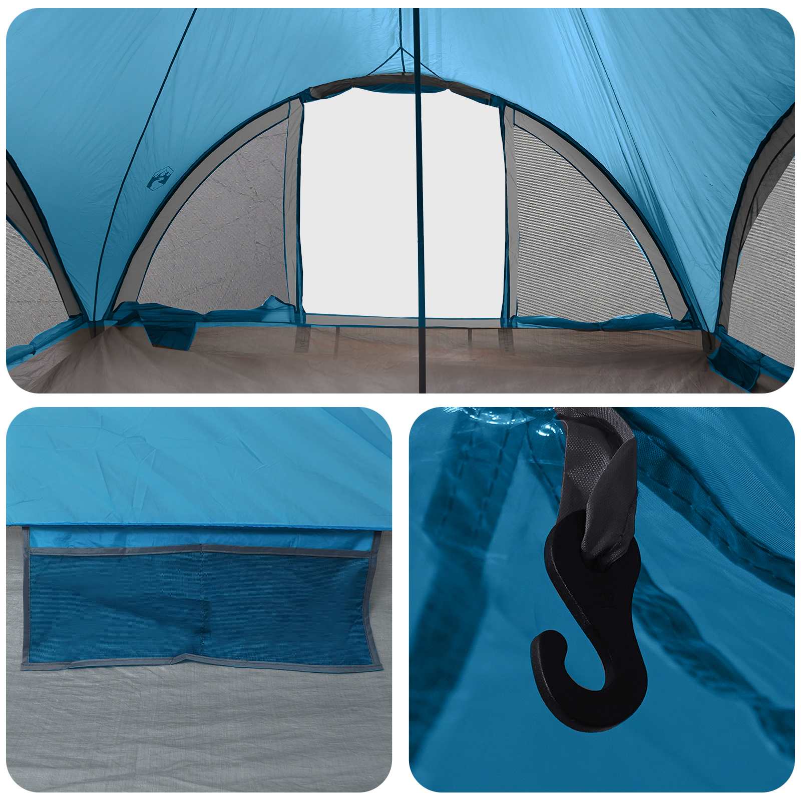 Tipi Tent met dak Blauw 18-Persoon Polyester en staal