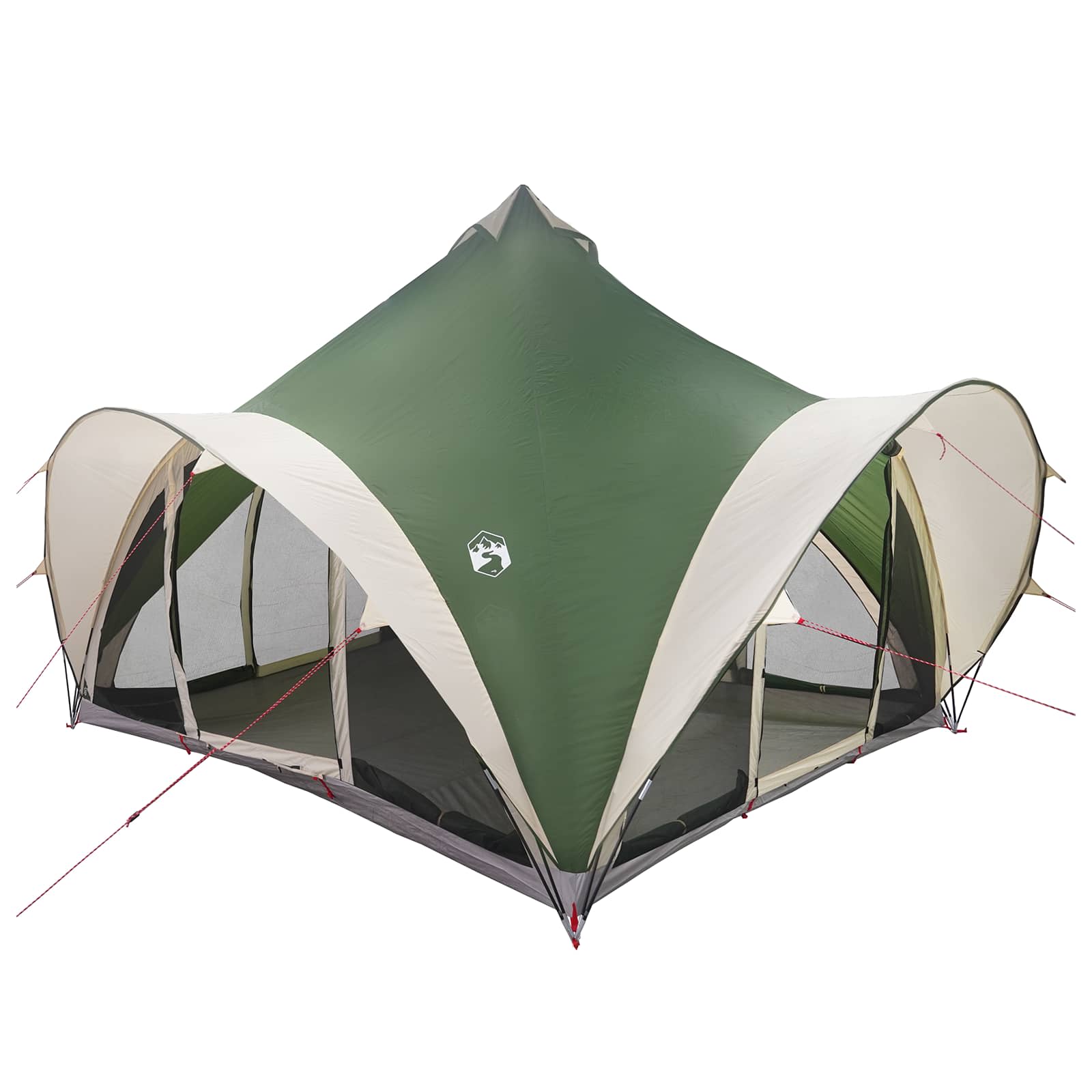 Tipi Tent met dak Groen 6-persoons Polyester en staal