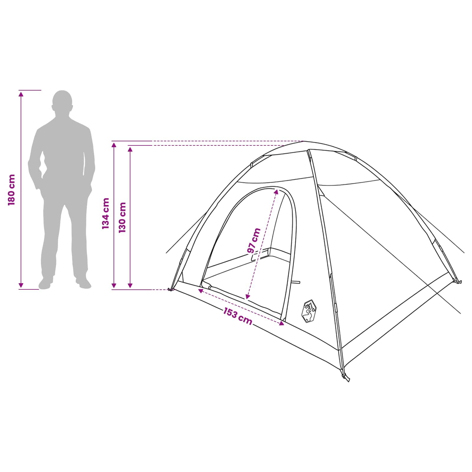 Kamperen tent met dak met luchtopening Groen 275 x 215 x 125 cm