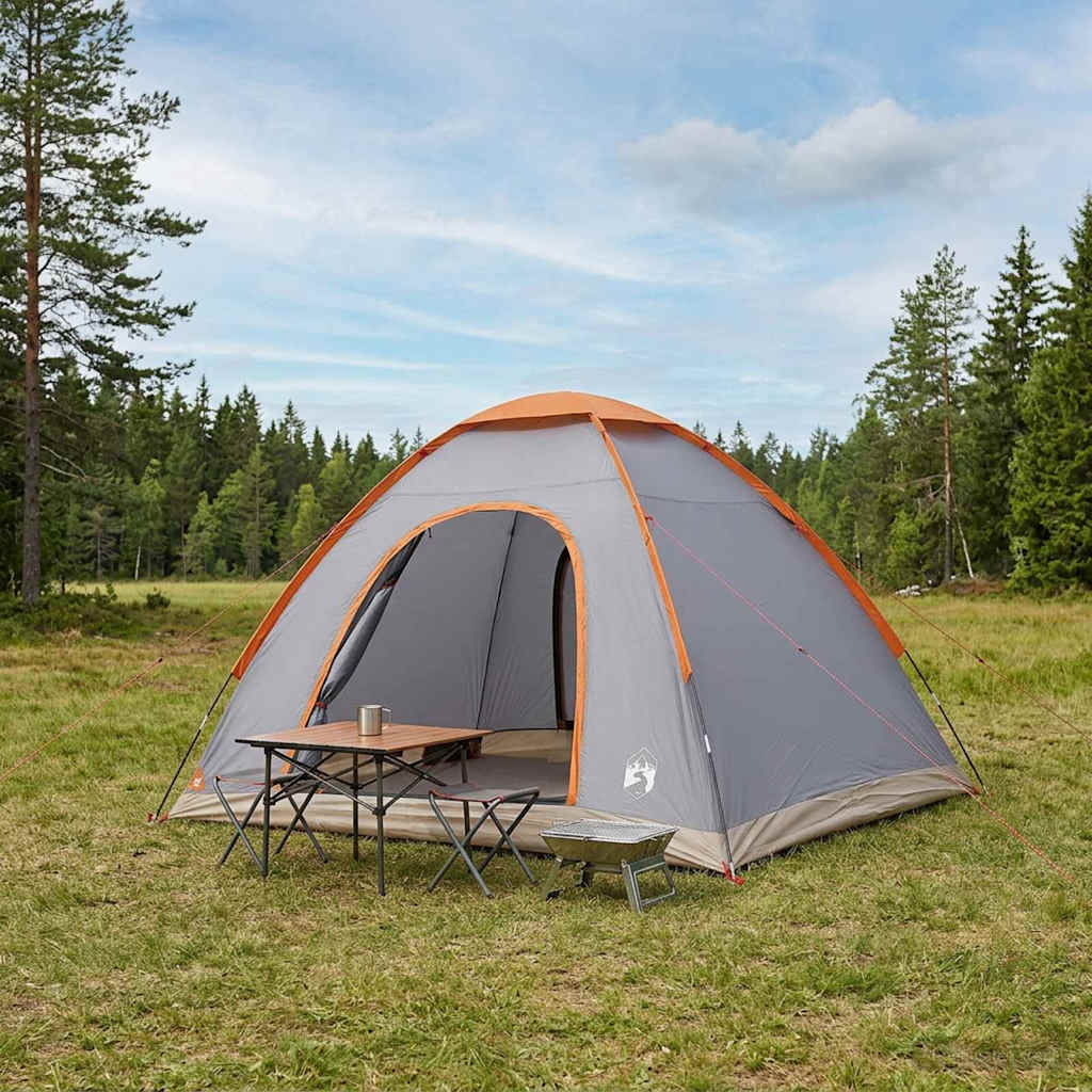 Kamperen tent met dak Grijs en Oranje 275 x 215 x 125 cm