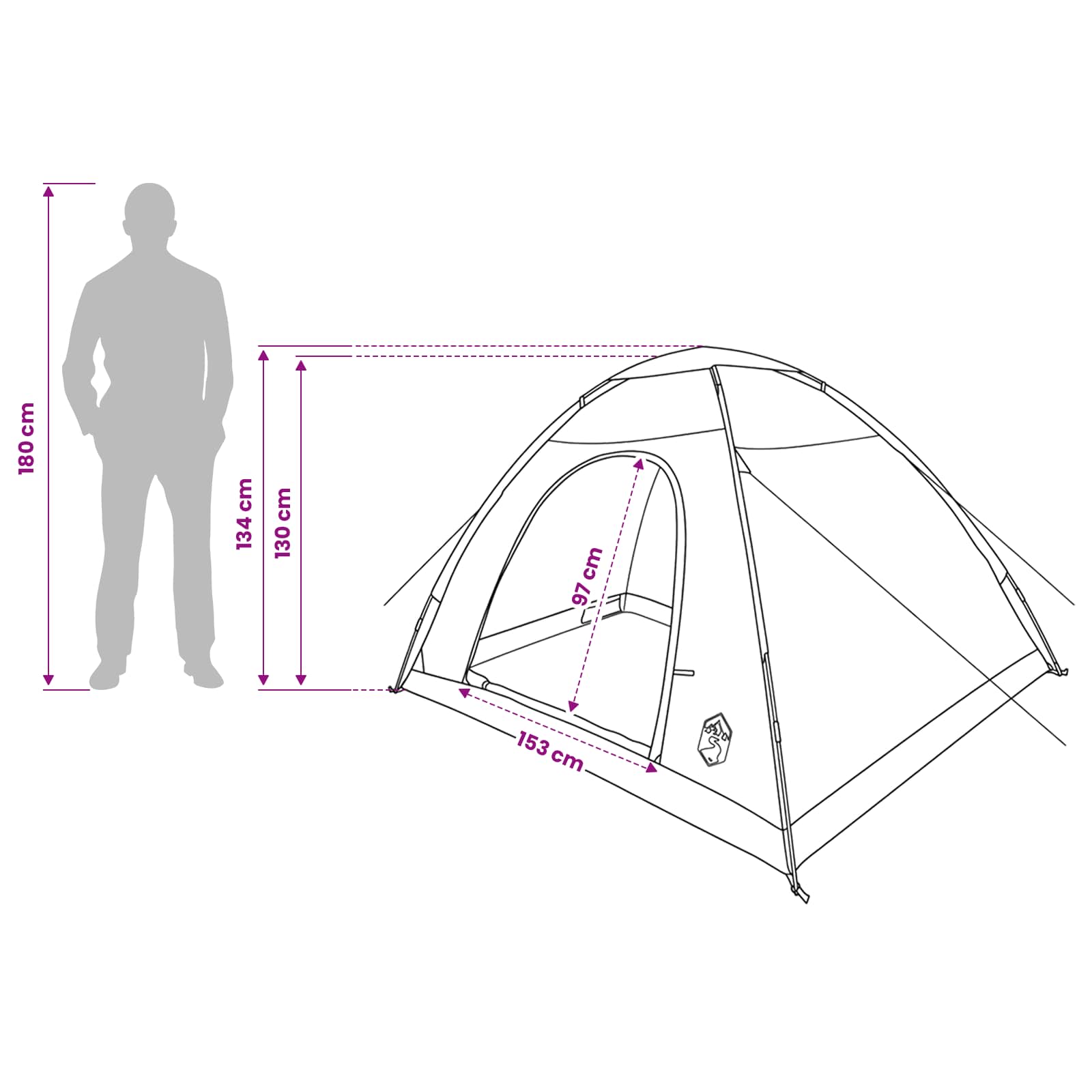 Kamperen tent met dak Legergroen 275 x 215 x 125 cm