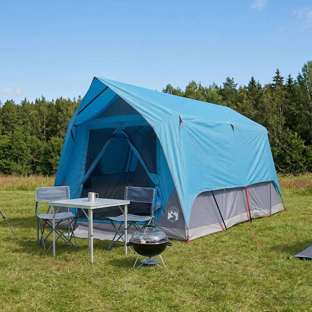 Tunneltent met dak Blauw 8-persoons Polyester en staal