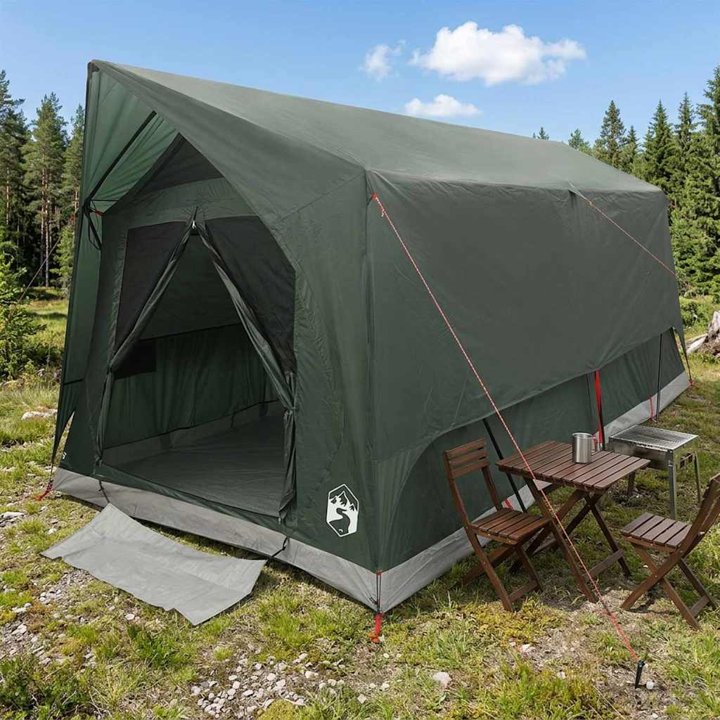 Tunneltent met dak Leger groen 8-persoons Polyester en staal