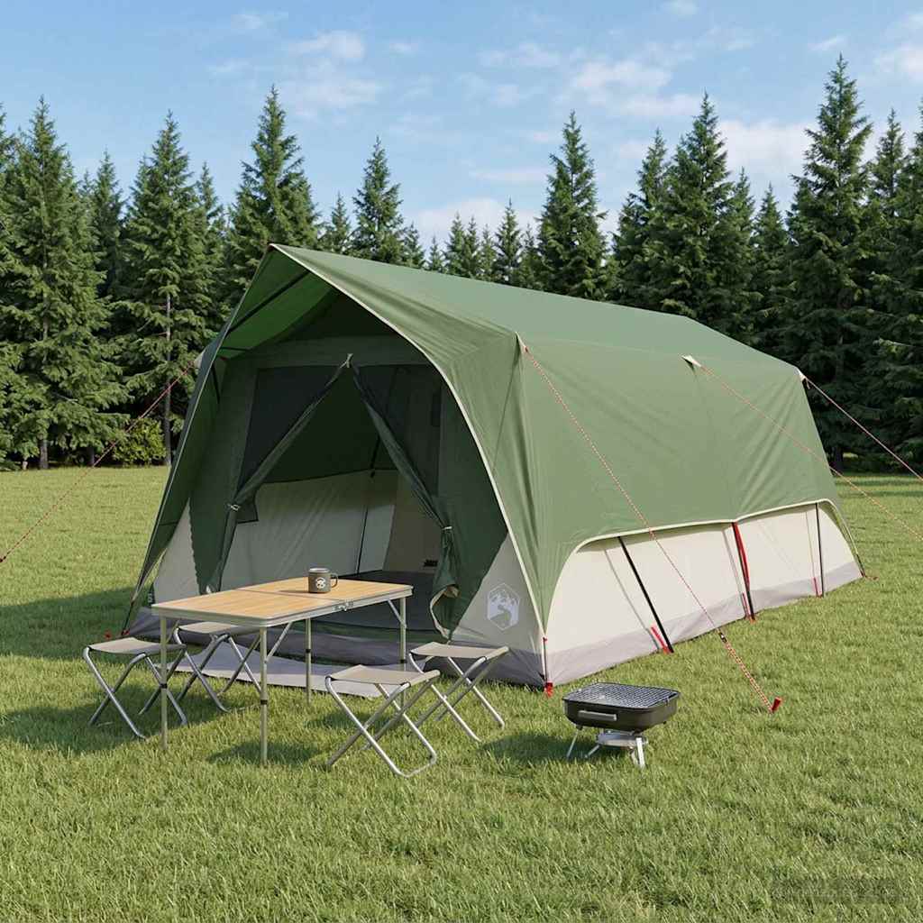 Tunneltent met dak Groen 10-persoons Polyester en staal