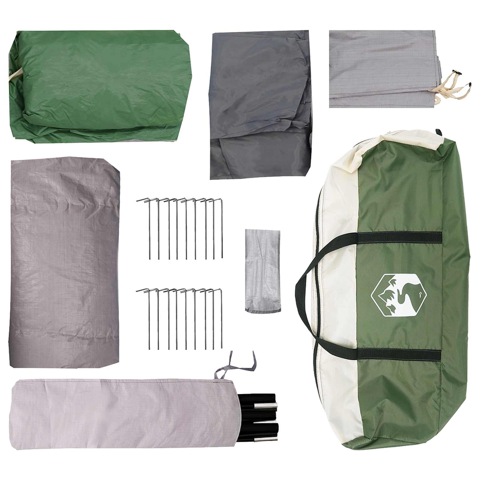 Tunneltent met dak Groen 427 x 305 x 205 cm Polyester en staal