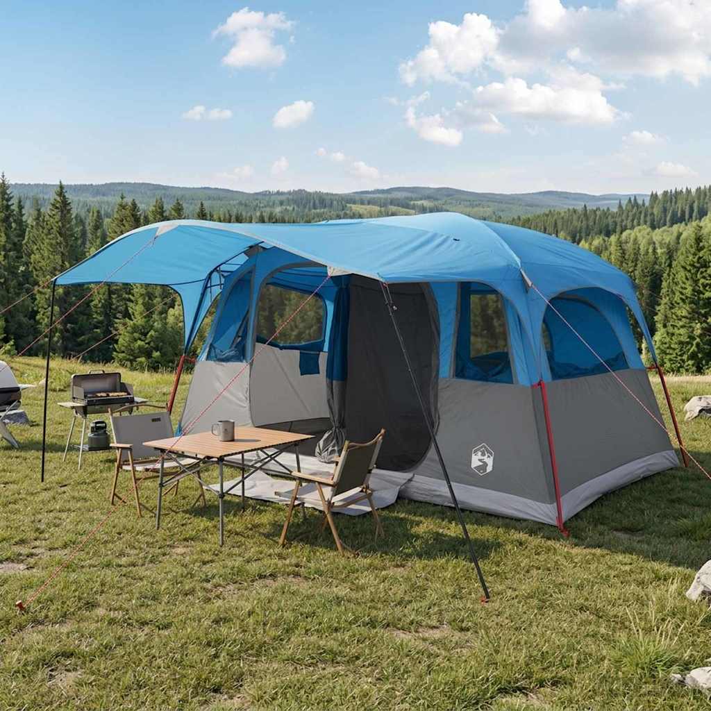 Tunneltent met dak Blauw 427 x 305 x 205 cm Polyester en staal